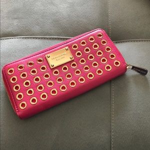 Michael Kors Pink Grommet Wallet